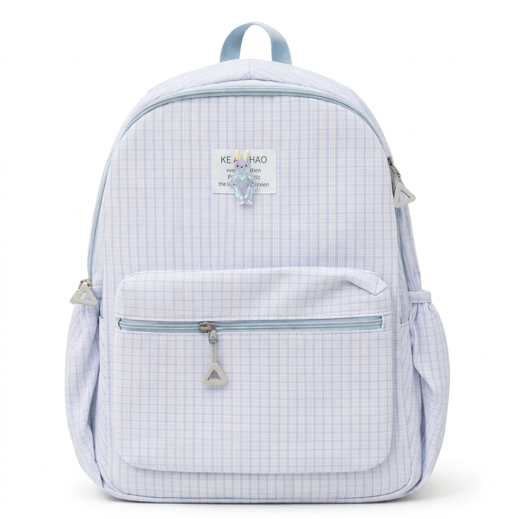 KEXIAO light Blue Ginghaam Back