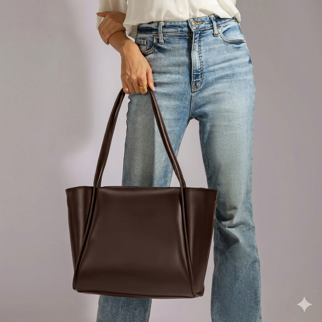 Brown tote bag