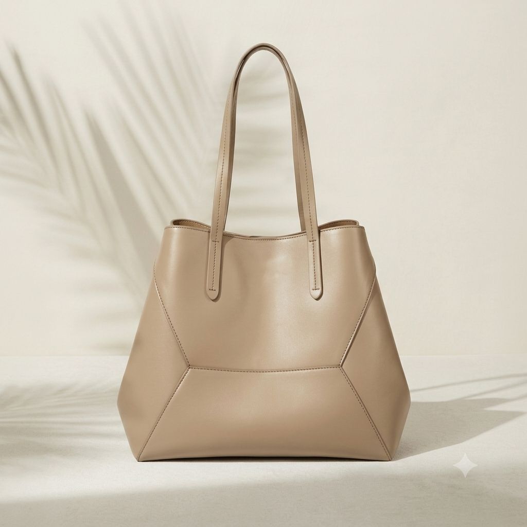 Beige tote bag