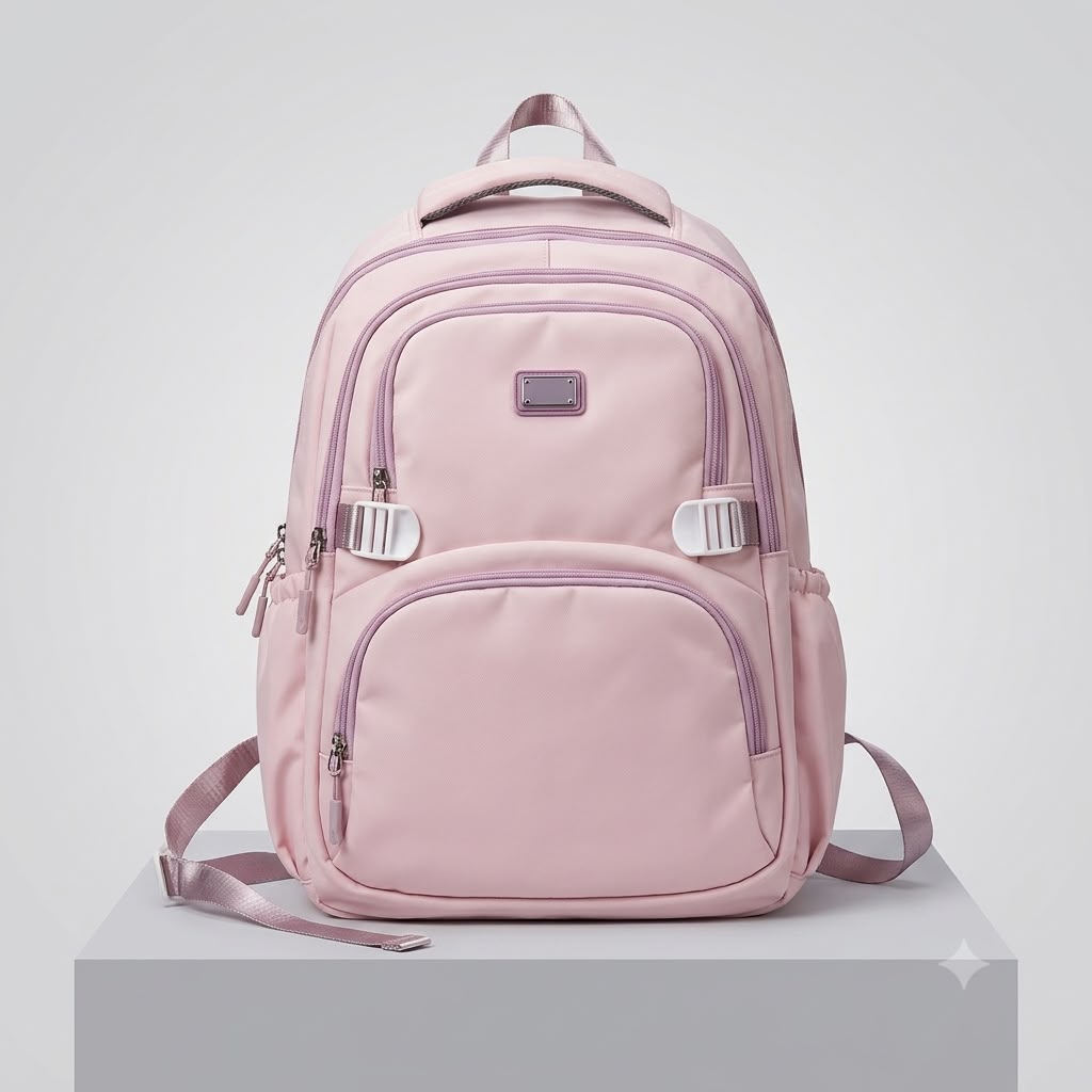 Women pink backpack
