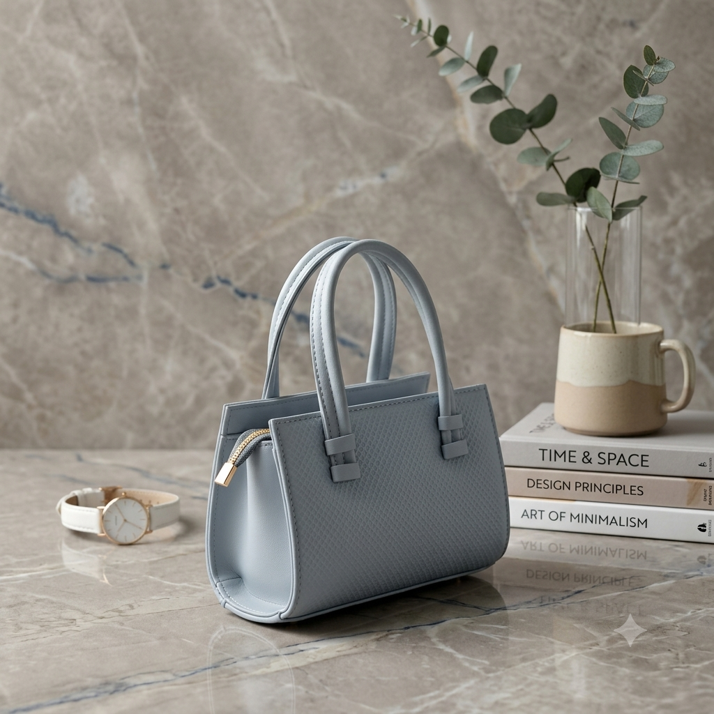 Sky blue hand bag