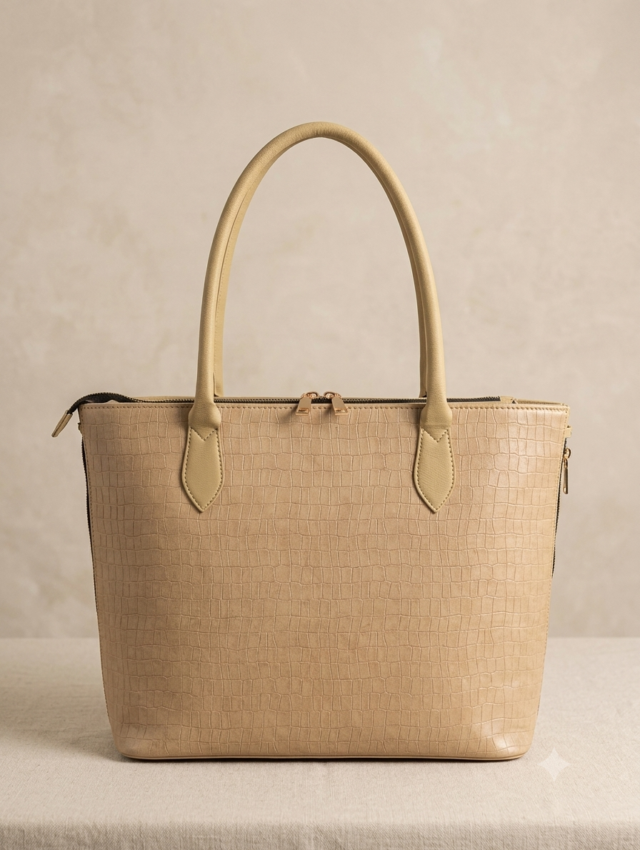 Side zip tote bag