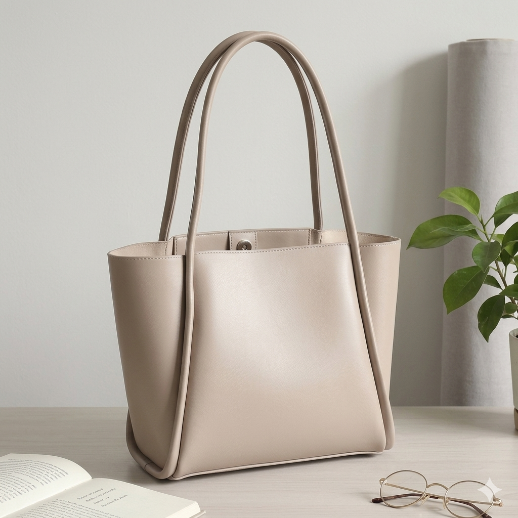 Pyramid Tote Beige