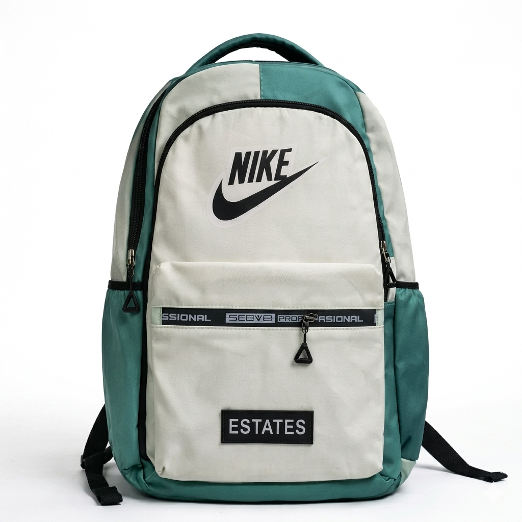 White green backpack
